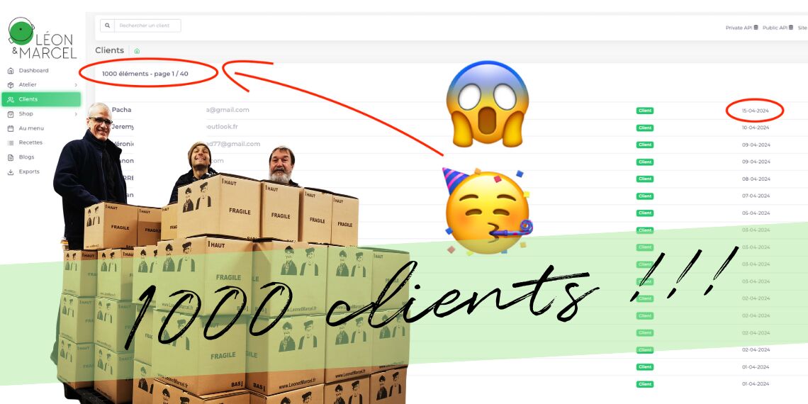 1000 clients pour nos plats cuisinés livrés à domicile